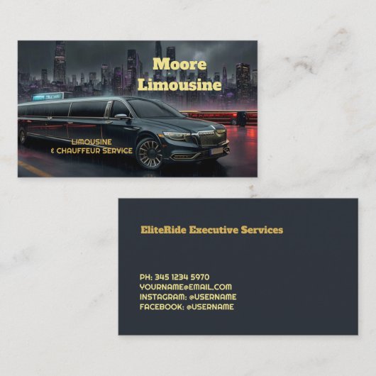Carte De Visite Service Limo (Devant / Derrière)