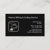 Carte De Visite Service Médicale De Facturation Et De Codage (Devant)