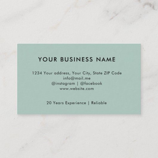 Carte De Visite Service ménager professionnel Rétro (Dos)