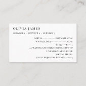 Carte De Visite Service ménagère de nettoyage à domicile Floral (Dos)