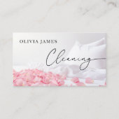 Carte De Visite Service ménagère de nettoyage à domicile Floral (Devant)