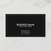 Carte De Visite Service moderne de laiton vert et noir (Dos)