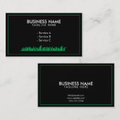 Carte De Visite Service moderne de laiton vert et noir (Devant / Derrière)