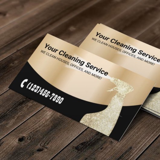 Carte De Visite Service moderne de nettoyage de l'or