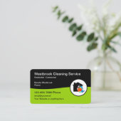 Carte De Visite Service Moderne De Nettoyage Double Côté (Debout devant)