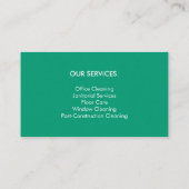 Carte De Visite Service moderne de nettoyage photo bleu et vert (Dos)