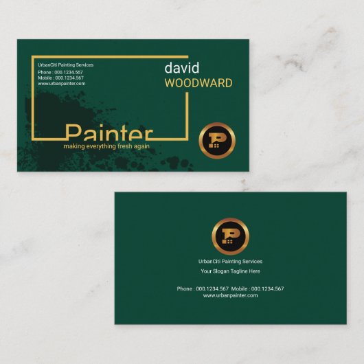 Carte De Visite Service moderne de peinture d'éclaboussure (Devant / Derrière)