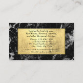 Carte De Visite Service Noir Or Moderne Marbre Noir (Dos)
