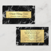 Carte De Visite Service Noir Or Moderne Marbre Noir (Devant / Derrière)