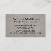 Carte De Visite Service Notaire Mobile Élégant Linge Brown Simple (Dos)