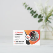 Carte De Visite Service Parquet Carrelage de sol Noir Orange (Debout devant)