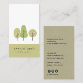 CARTE DE VISITE SERVICE PAYSAGE PASTEL GREEN TREE TRIO PAYSAGE (Devant / Derrière)