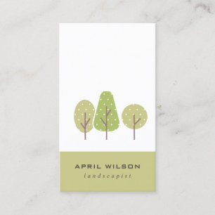 CARTE DE VISITE SERVICE PAYSAGE PASTEL GREEN TREE TRIO PAYSAGE