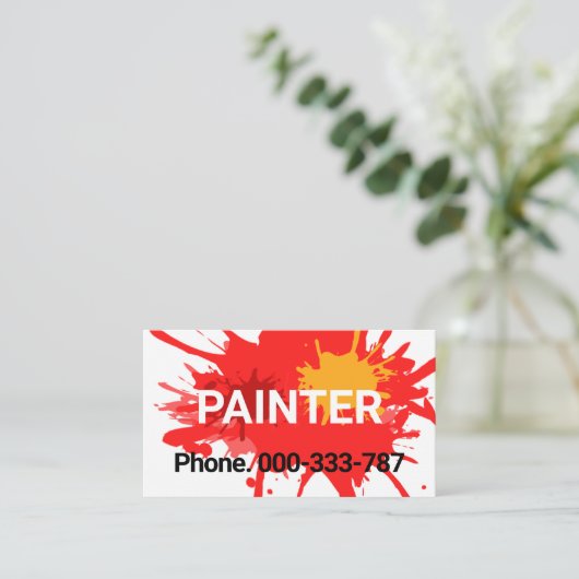 Carte De Visite Service Peinture Splatter (Debout devant)