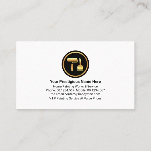 Carte De Visite Service Peinture Splatter (Dos)