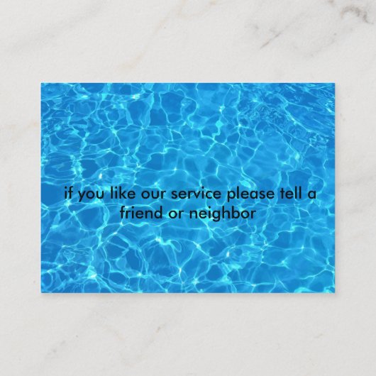 Carte De Visite Service Piscine cool (Dos)