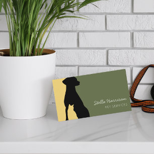 Carte De Visite Service pour animaux de compagnie silhouette moder