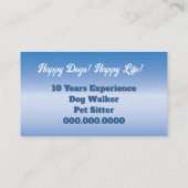 Carte De Visite Service professionnel de marchette pour chien assi (Dos)
