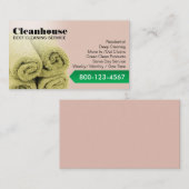 Carte De Visite Service professionnel de nettoyage de maison rose  (Devant / Derrière)