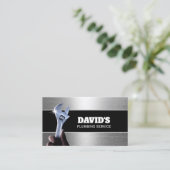 Carte De Visite Service professionnel de plomberie en métal de plo (Debout devant)