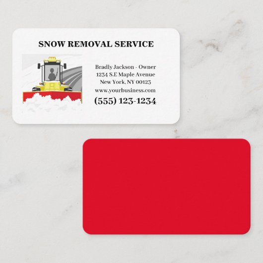Carte De Visite Service professionnel de suppression de neige (Devant / Derrière)