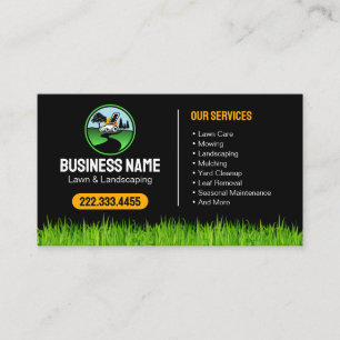 Carte De Visite Service professionnel de tonte de pelouse d'aménag
