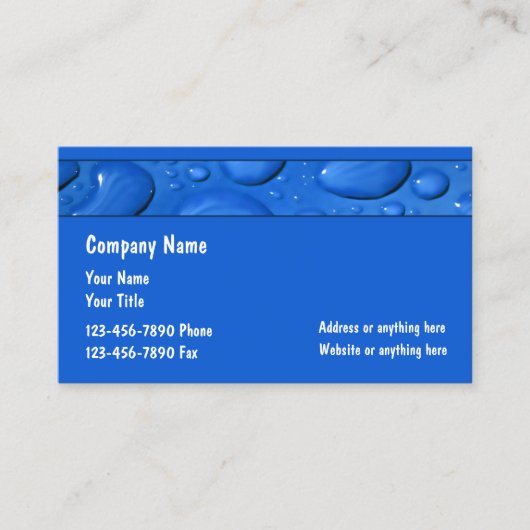 Carte De Visite Service professionnel de tuyauterie de plombier (Devant)