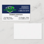 Carte De Visite Service professionnel d'entretien de pelouse Bleu  (Devant / Derrière)