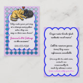 Carte De Visite service se reposant d'animal familier (Devant / Derrière)