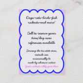 Carte De Visite service se reposant d'animal familier (Dos)