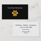 Carte De Visite Service simple chic d'animal familier (Devant / Derrière)