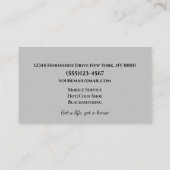 Carte De Visite Service simple d'affranchissement équestre à cheva (Dos)