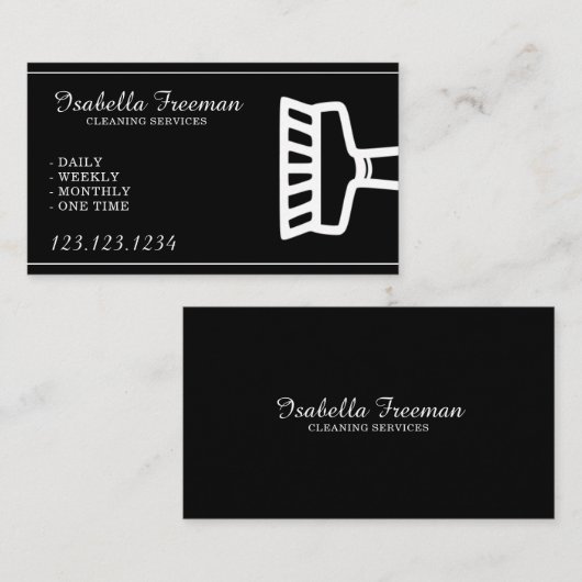 Carte De Visite Service simple de nettoyage des ménagères blanches (Devant / Derrière)