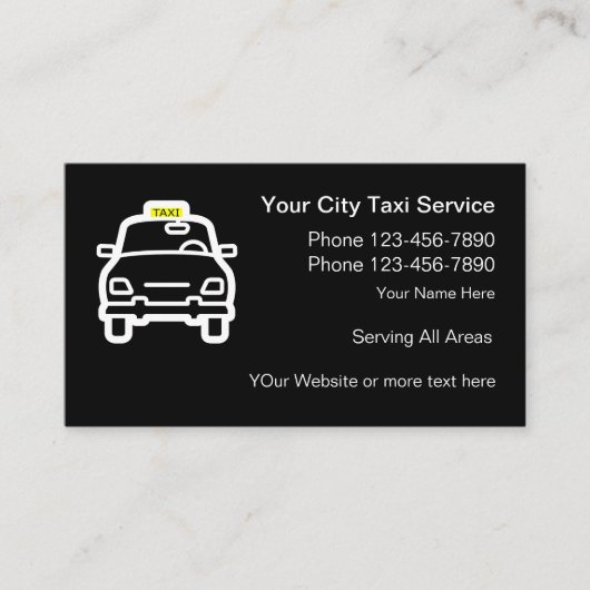 Carte De Visite Service simple de taxi de ville (Devant)