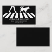 Carte De Visite Service simple d'image de chien marchant (Devant / Derrière)
