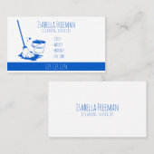 Carte De Visite Service unique de nettoyage Maison Blanche et Bleu (Devant / Derrière)
