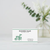 Carte De Visite Service unique de tondeuse blanche blanche verte e (Debout devant)