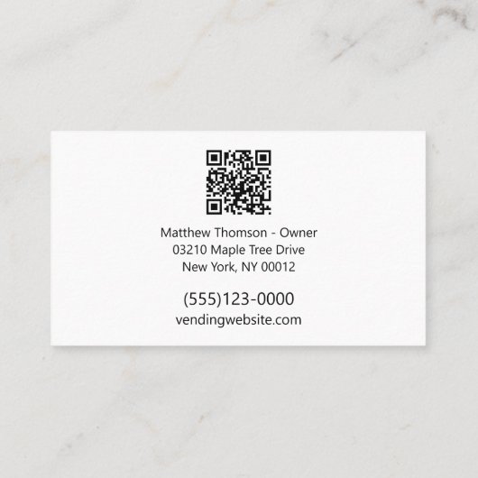 Carte De Visite Service Vending Service QR Code Fournisseur Snack  (Dos)