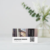 Carte De Visite Service Vending Service QR Code Fournisseur Snack  (Debout devant)