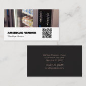 Carte De Visite Service Vending Service QR Code Fournisseur Snack  (Devant / Derrière)