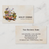 Carte De Visite Service vintage Retro Gardener Yard (Devant / Derrière)