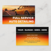 Carte De Visite Service Voiture modèle photo Black Bright Orange (Devant / Derrière)