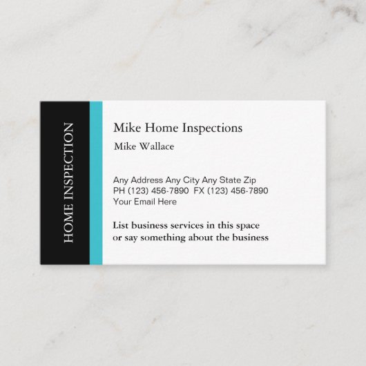 Carte De Visite Services à la maison d'inspection (Devant)