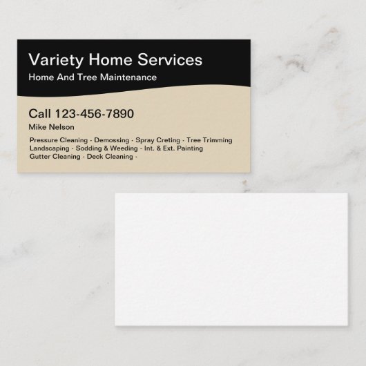 Carte De Visite Services à la maison professionnels (Devant / Derrière)