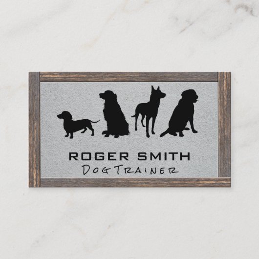 Carte De Visite Services animaux | Formation des chiens | Cadre en (Devant)