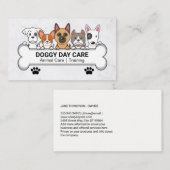 Carte De Visite Services animaux | Groupe de chiens | Doggie Bone (Devant / Derrière)