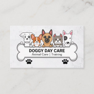 Carte De Visite Services animaux   Groupe de chiens   Doggie Bone