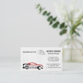 Carte De Visite Services Auto | Concessionnaire automobile | Pièce (Debout devant)