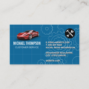 Carte De Visite Services Auto Techniciens Réparation des voiture