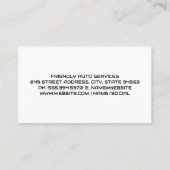 Carte De Visite Services Auto | Véhicule économique (Dos)
